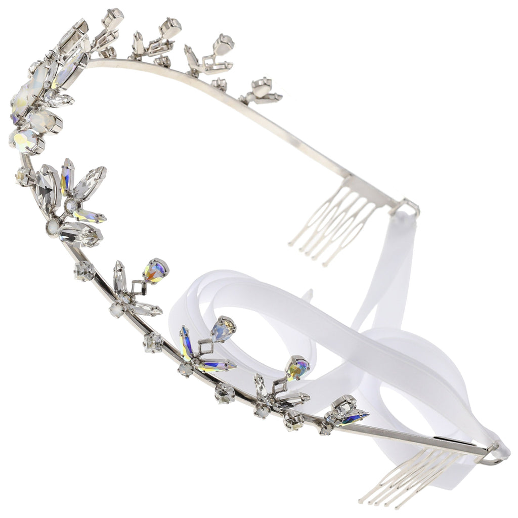 Silver Wedding Bridal Tiara With Swarovski Crystals F623