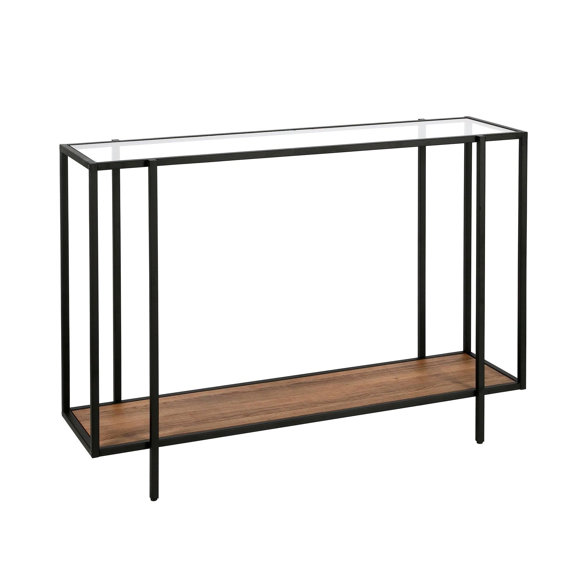Blackened Bronze and Rustic Oak Accent Table J8865