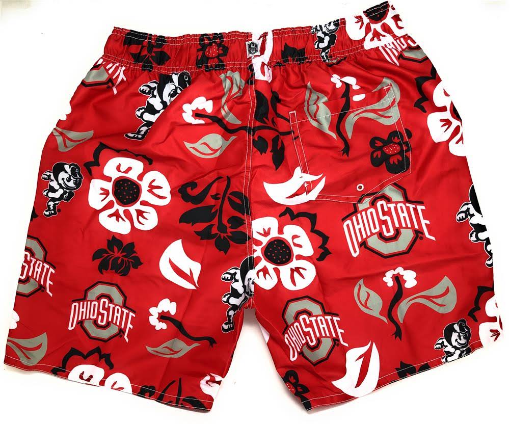 Scarlet Ohio State Buckeyes Floral Volley Swim Trunk F170