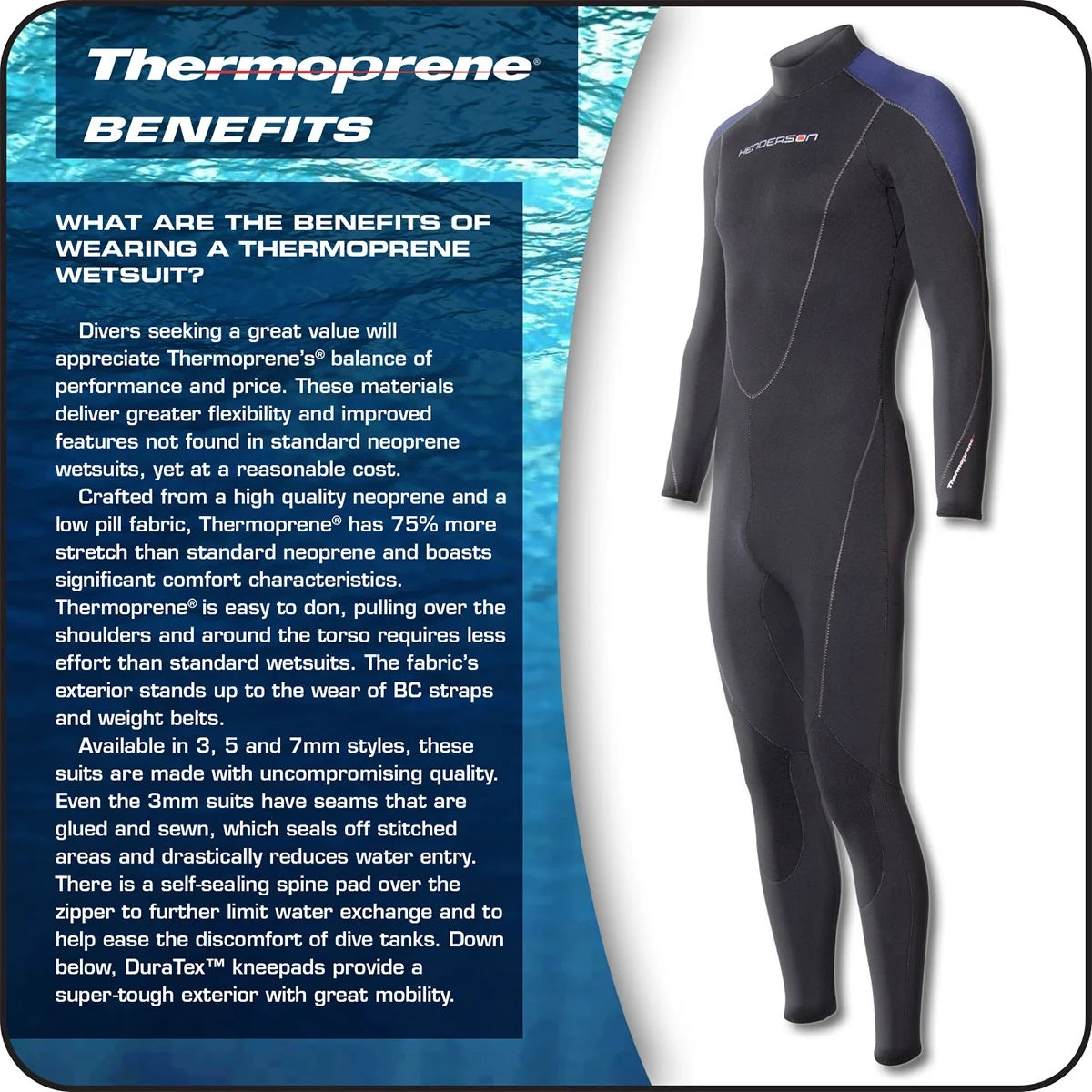 5mm Thermoprene Men's Full Wetsuit V160