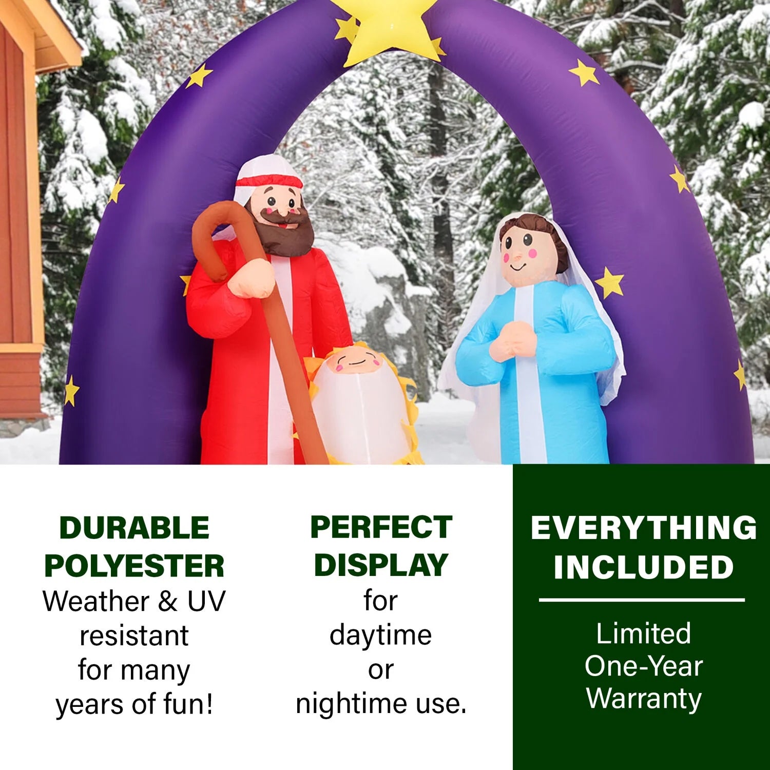 7 Ft. Christmas Nativity Scene Inflatable with LED Lights D7915