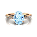 Aquamarine Diamond 14k Solid Gold Ring R37446