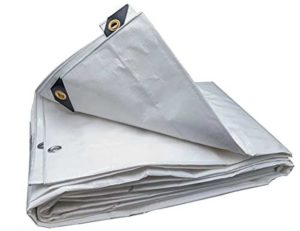 Heavy Duty White 6 oz. Poly Tarp 12 Mil M51320