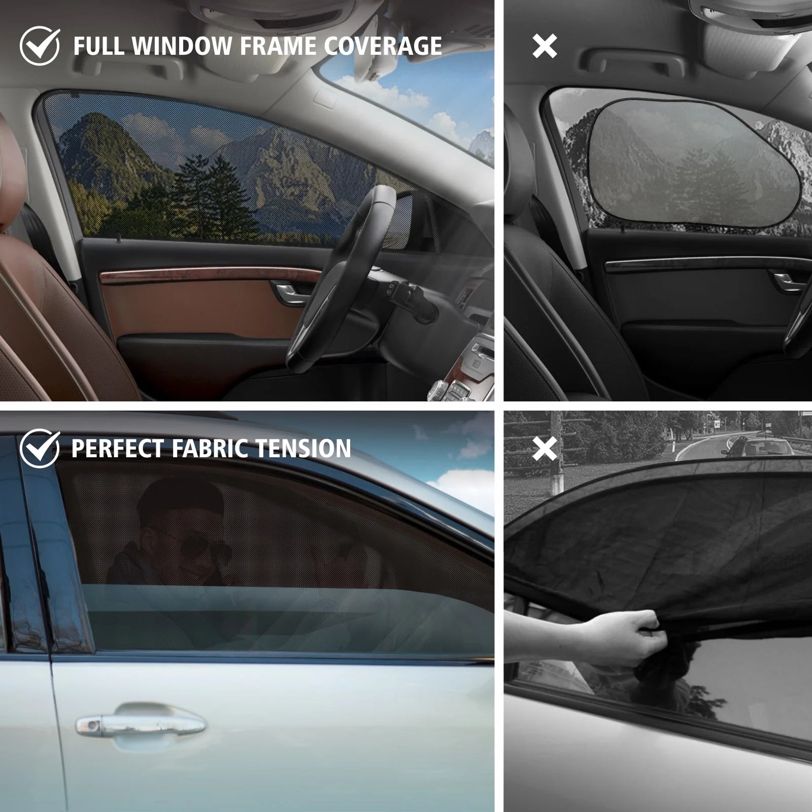 Magnetic Car Window Sunshade 4 Pc. Set D3199