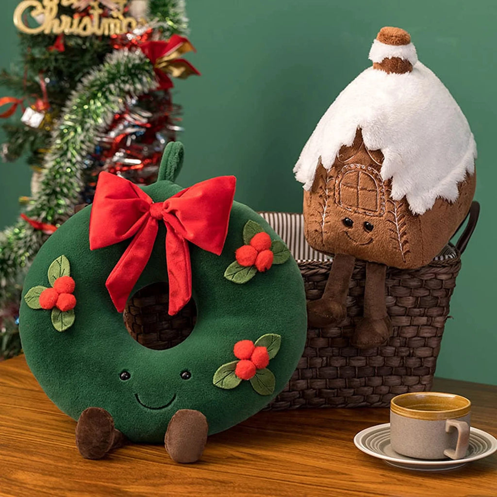 Kawaii Ginger Bread Plush Toy Stuffed Cookie House Shape Cushion Pillow H658785