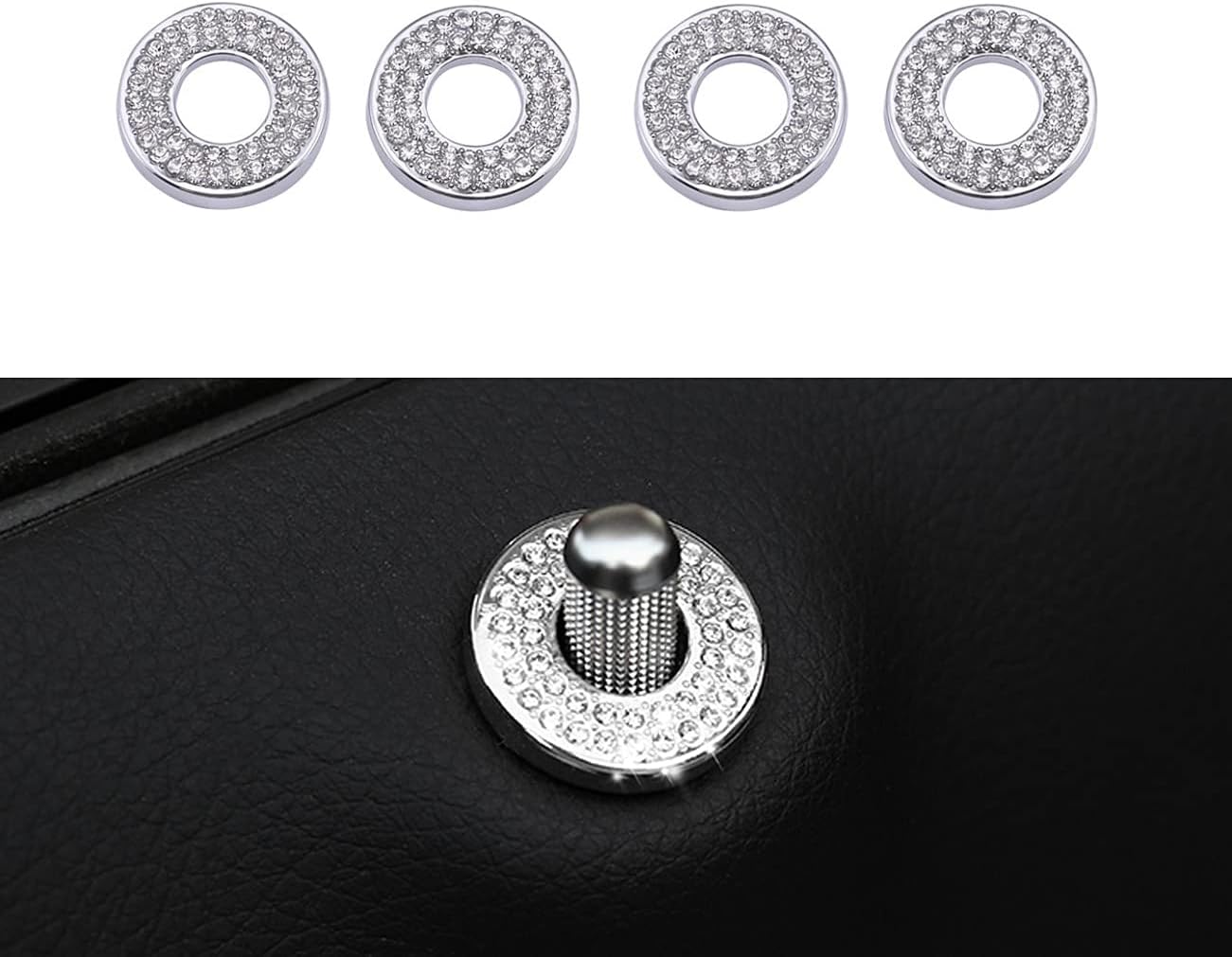 Pack of 2 Crystal Door Lock Pull Rod Bolt Decals Z78175