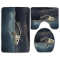 3 Piece Bathroom Rugs Set with Contour Mat and Toilet Lid Cover B42314