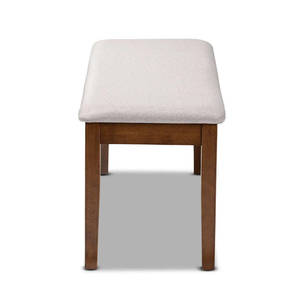 Gray Fabric and Walnut Finished Wood Dining Bench X905