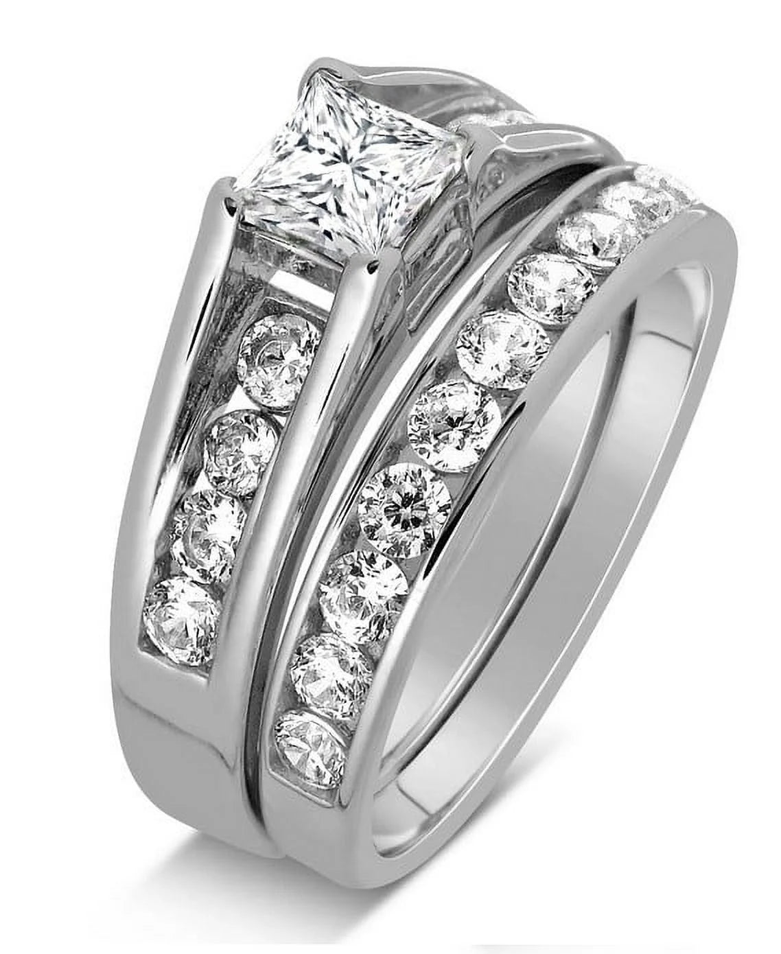 1 Carat Princess Diamond Engagement Ring in White Gold H385572