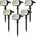6 Pack Cold White 62 LED Solar Landscape Spotlights I3477
