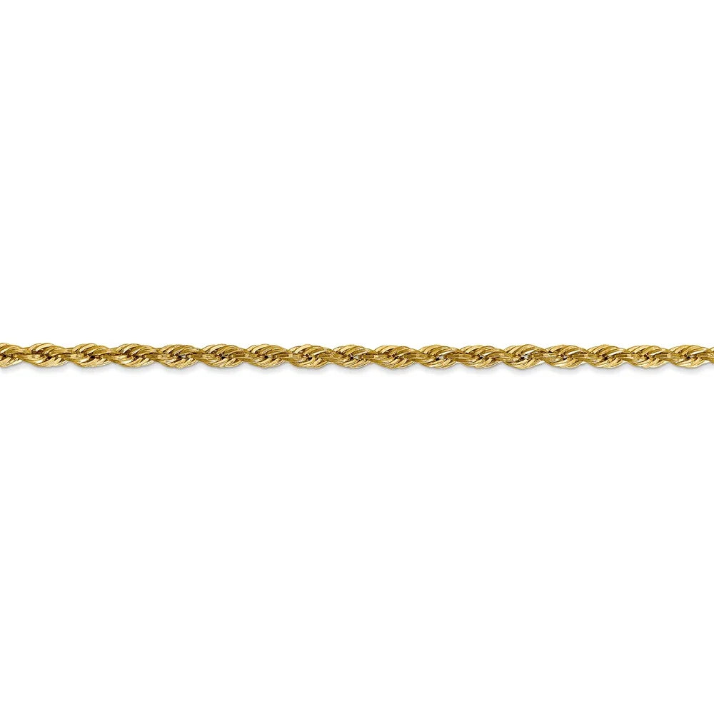 14kt Yellow Gold 3.0mm Semi-Solid Rope Chain 18 inch Lobster Clasp S243913