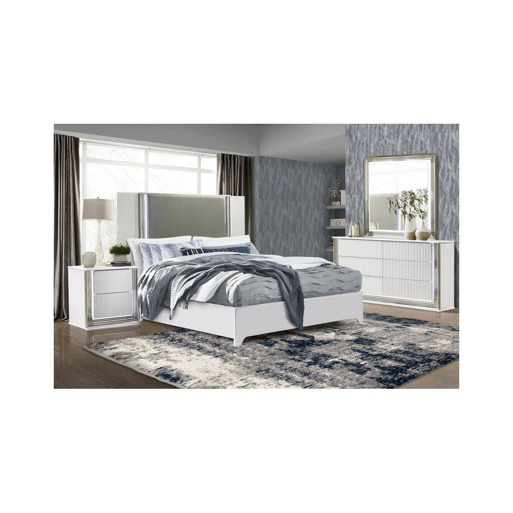 White Nightstand G8066