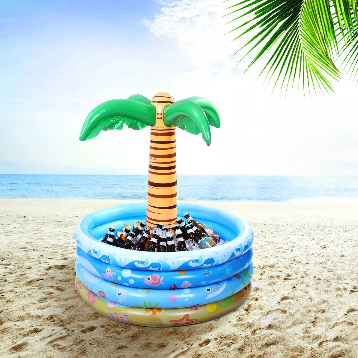 90x95cm Palm Tree Inflatable Cooler Drinking Holder R4620