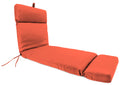 Melon Orange Solid Rectangular Outdoor Chaise Lounge Cushion with Ties and Hanger Loop O84596