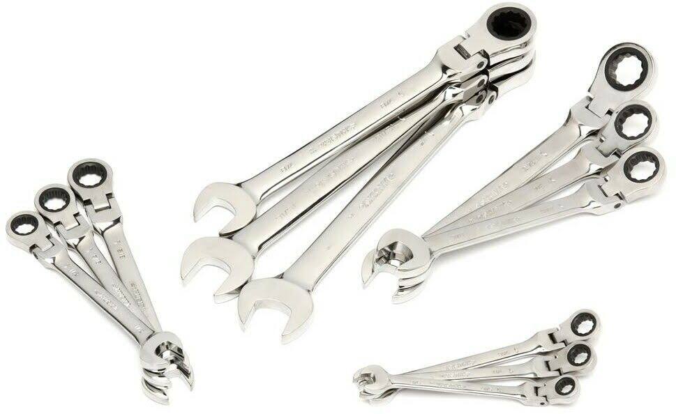 SAE Flex Head Ratcheting Wrench Set 12-Piece U244