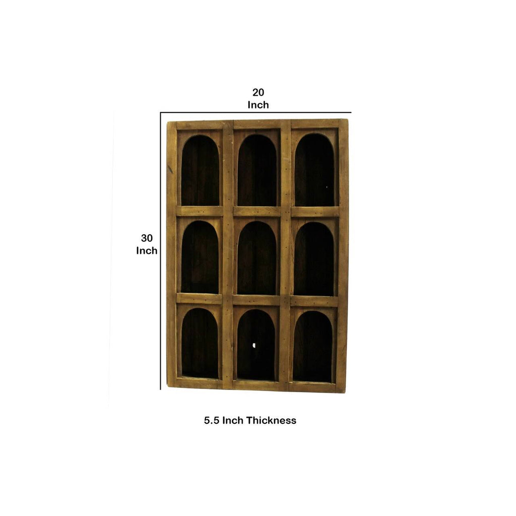 Reclaimed Wood 9 Arched Opening Display Case P515629