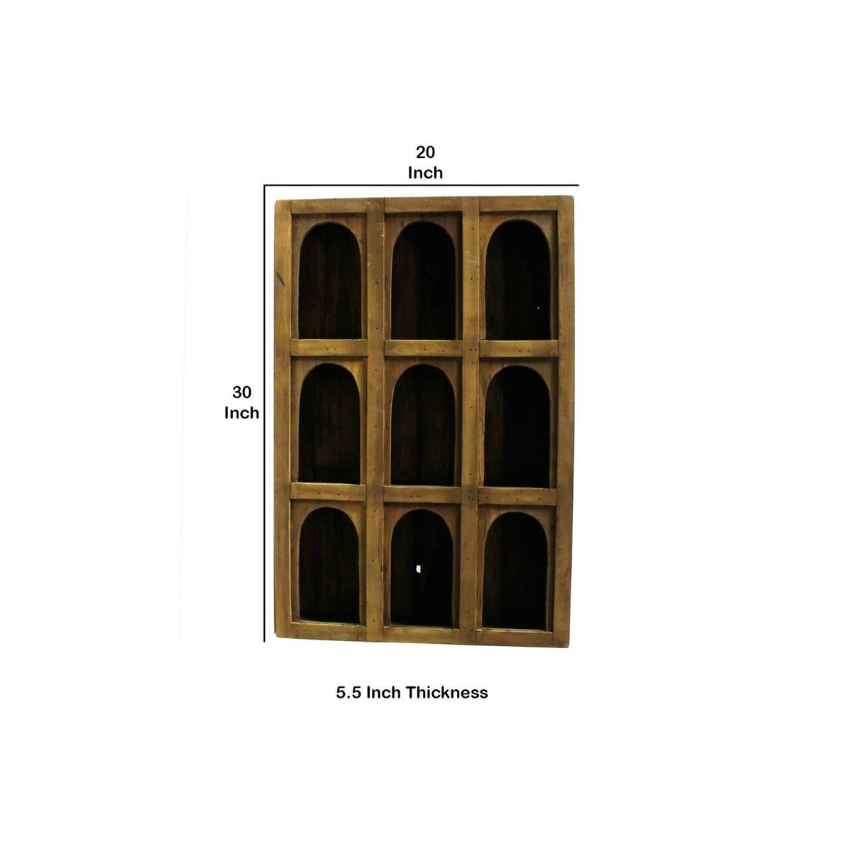 Reclaimed Wood 9 Arched Opening Display Case P515629