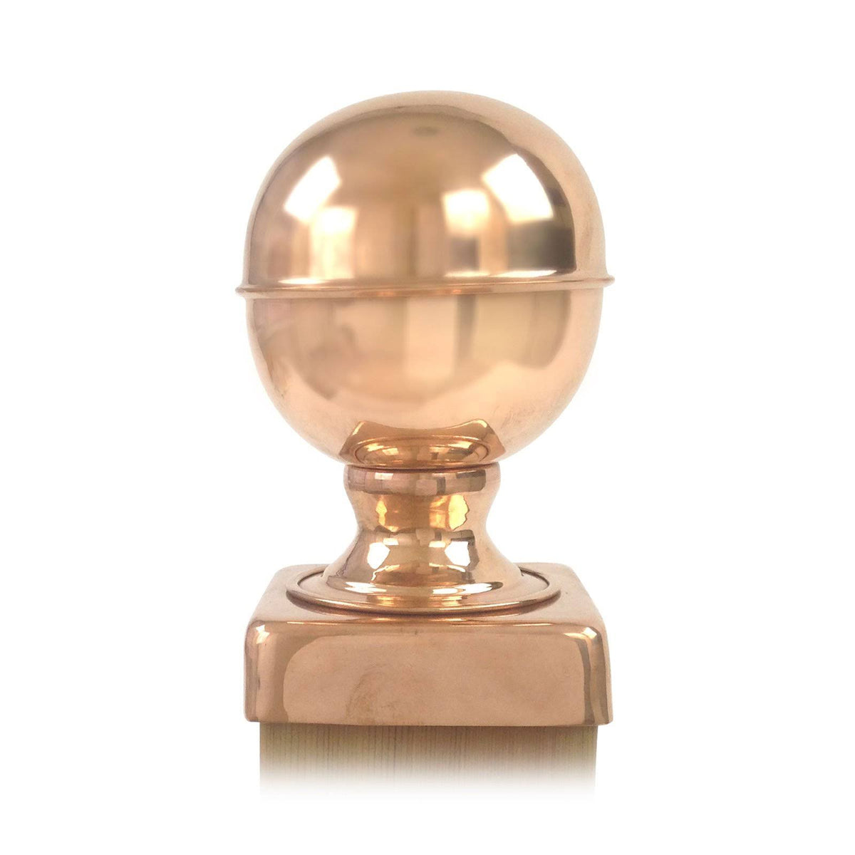 Copper Ball Top Slip Over Fence Post Cap, Brown S2257