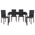 5-Piece Metal Dining Set in Black T442