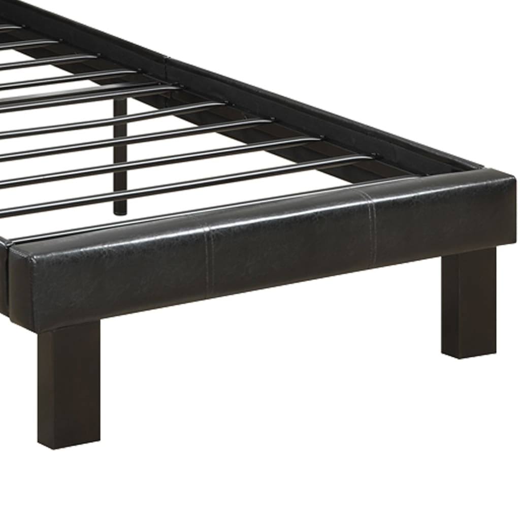 Black Faux Leather Headboard Full Bed S436748