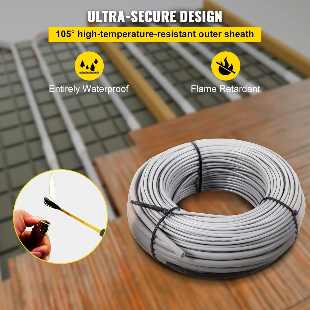 Floor Heating Cable 42.7 Square Feet Z435448