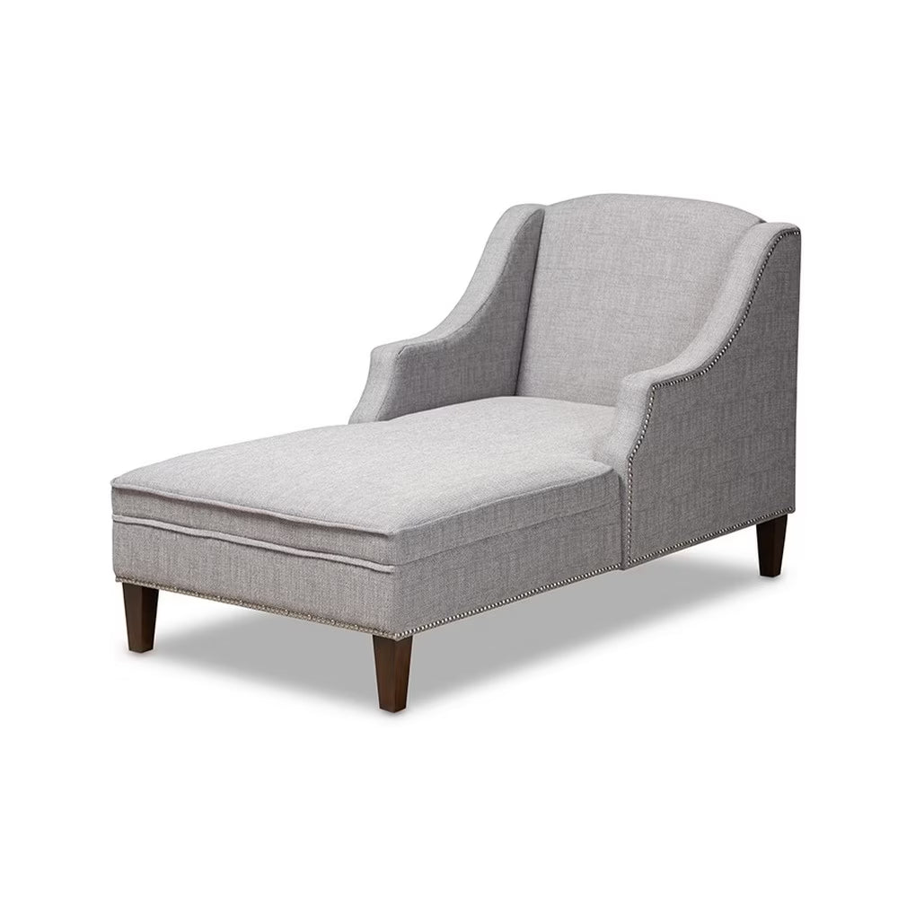 Grey Fabric Upholstered Chaise Lounge M164