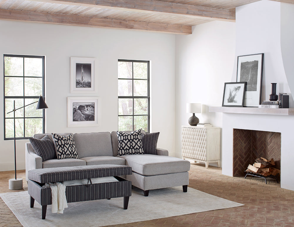 Gray Chenille Upholstered Sectional C148
