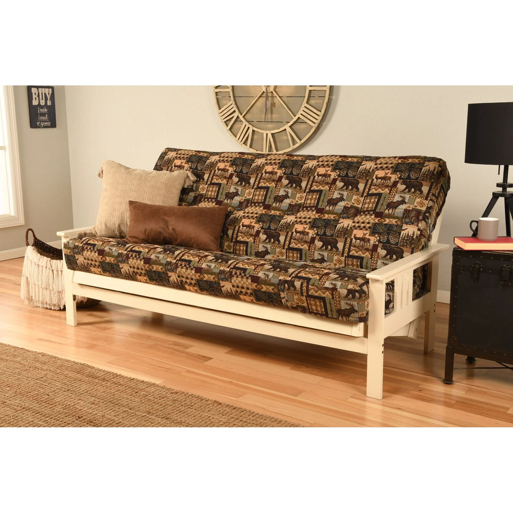 Antique White Finish Sofa with Removable Mattress Cover M87373