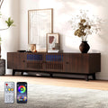 Brown 66 in TV Stand with Storage and LED Light V14270