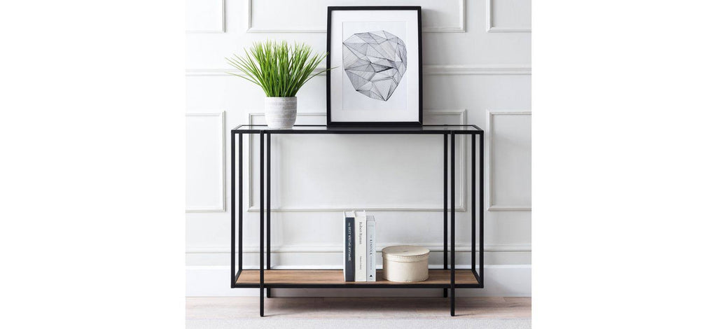 Blackened Bronze and Rustic Oak Accent Table J8865