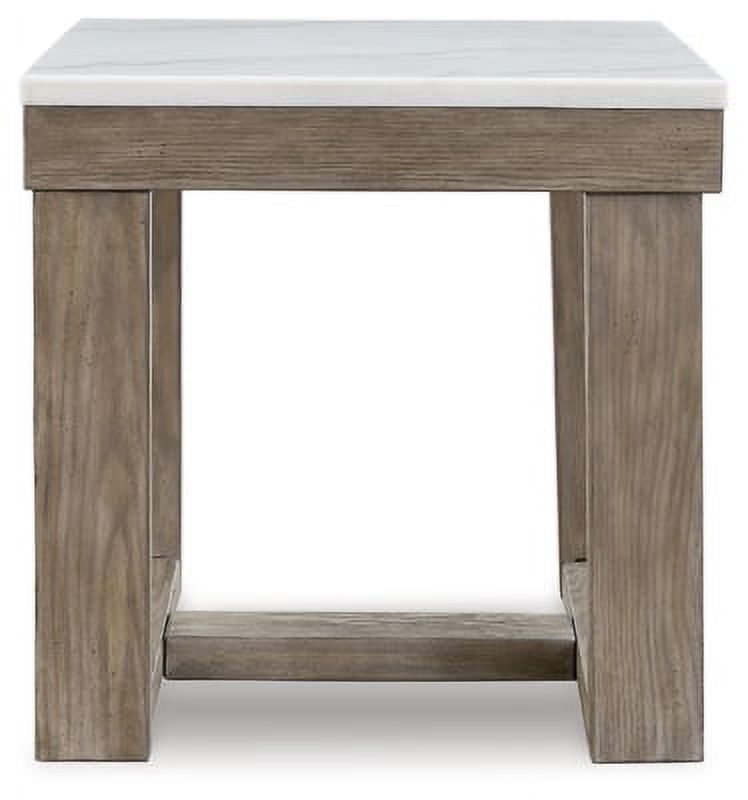 White Marble Top Casual End Table N279