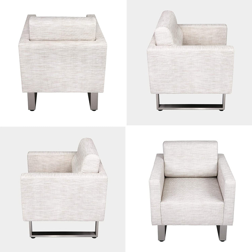 White Leather Lounge Accent Chair T519