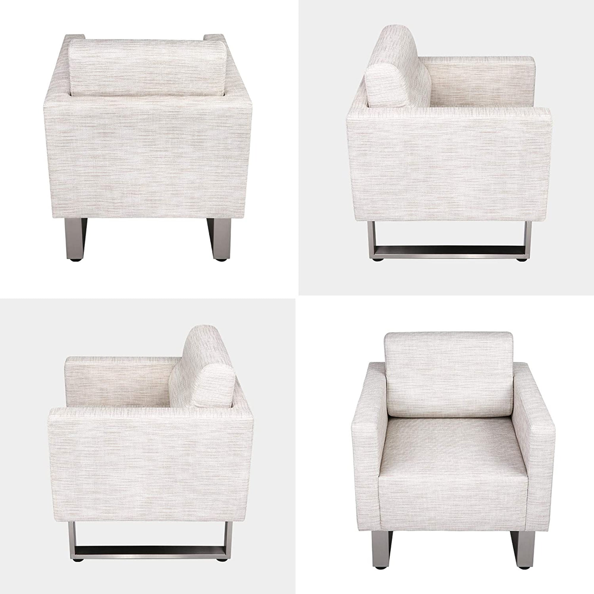 White Leather Lounge Accent Chair T519