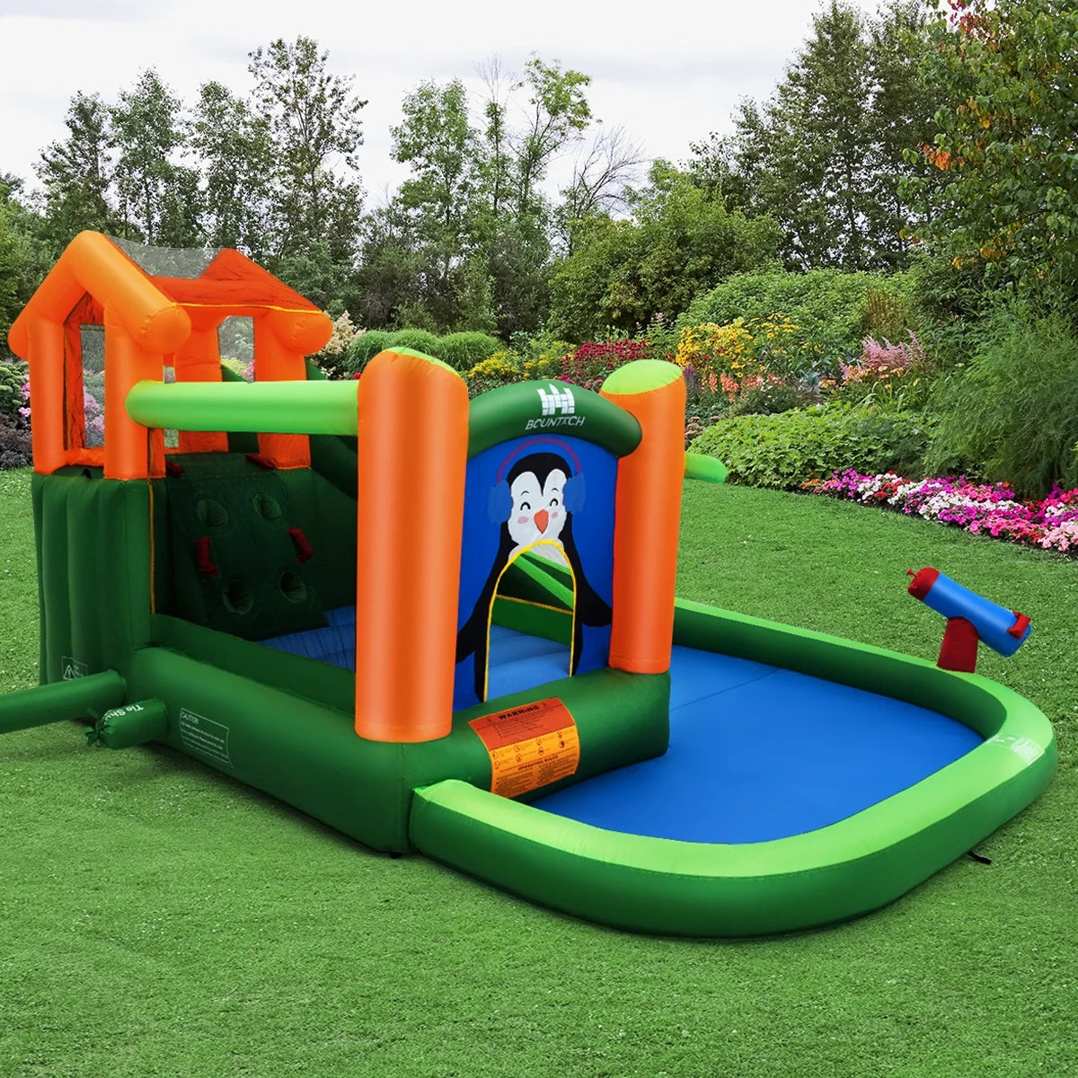Inflatable Water Park Slide Bouncer with Splash Pool and Blower E4998