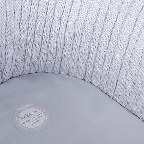 Grey Cable Knit Moses Basket and Bedding Set B4469
