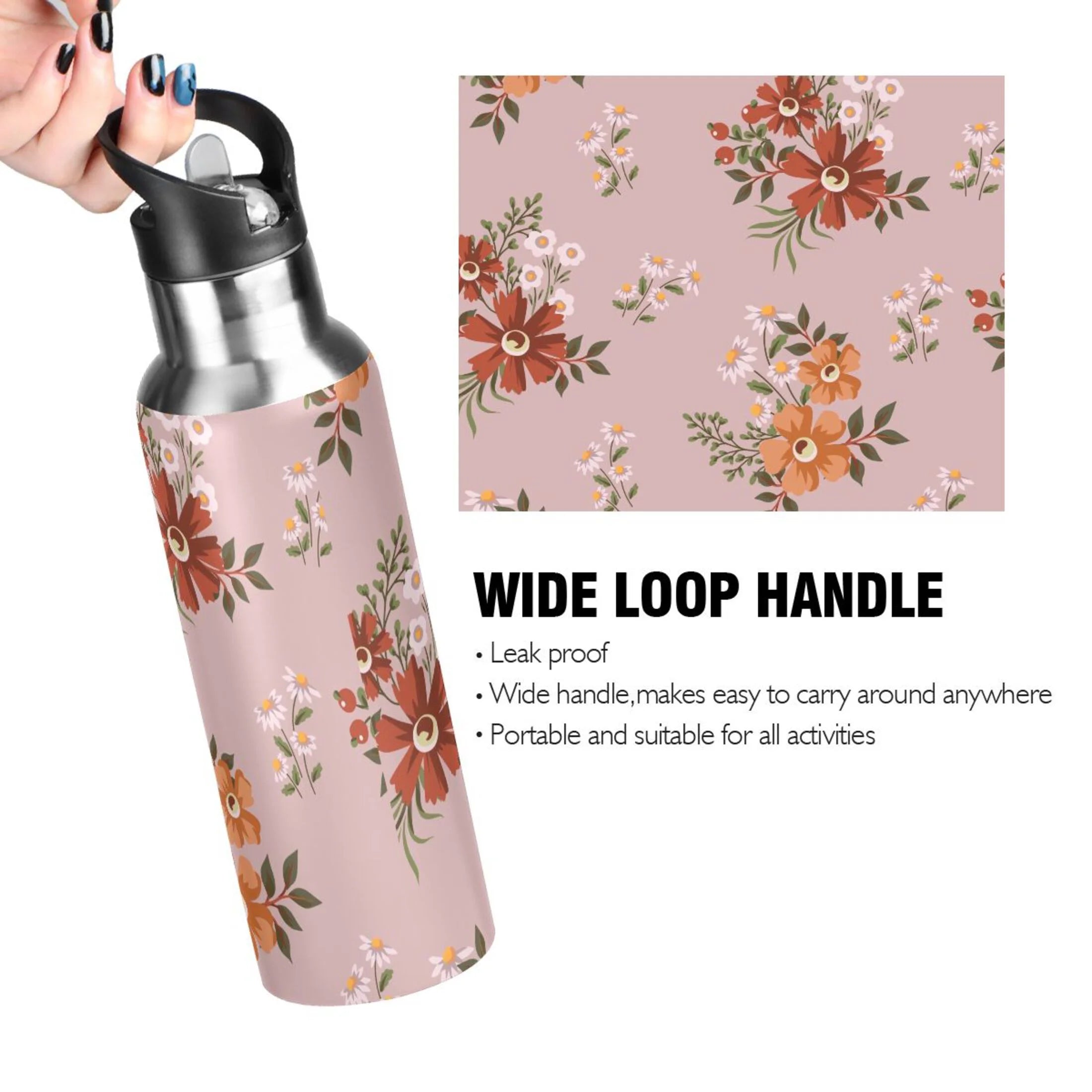 Stainless Steel Insulated Water Bottle with Straw Lid I98110