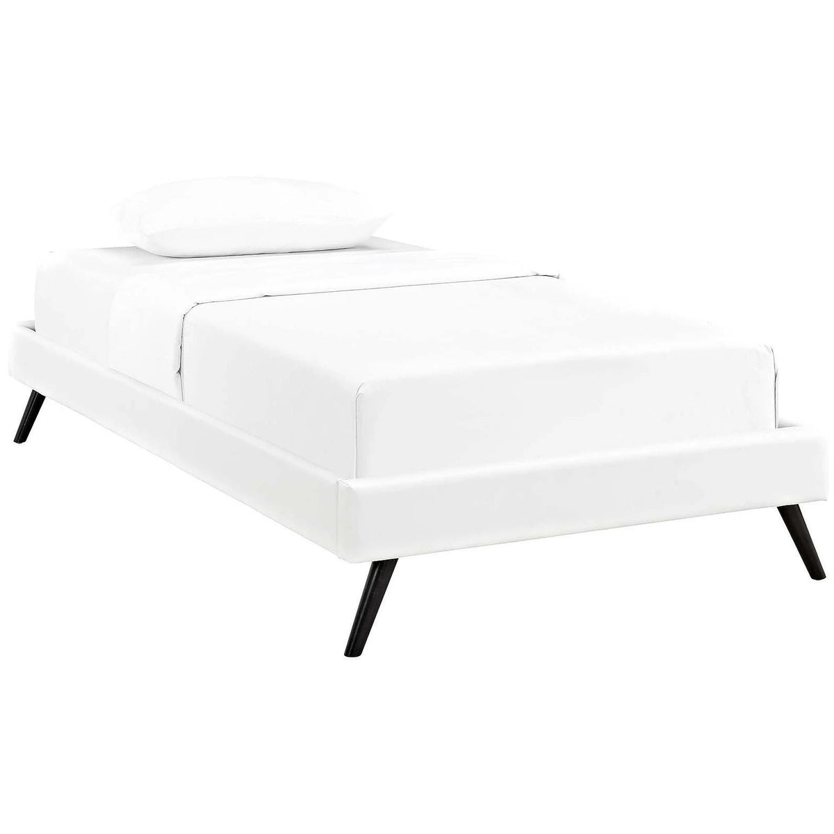 Twin Vinyl Bed Frame with Round Splayed Legs K111342