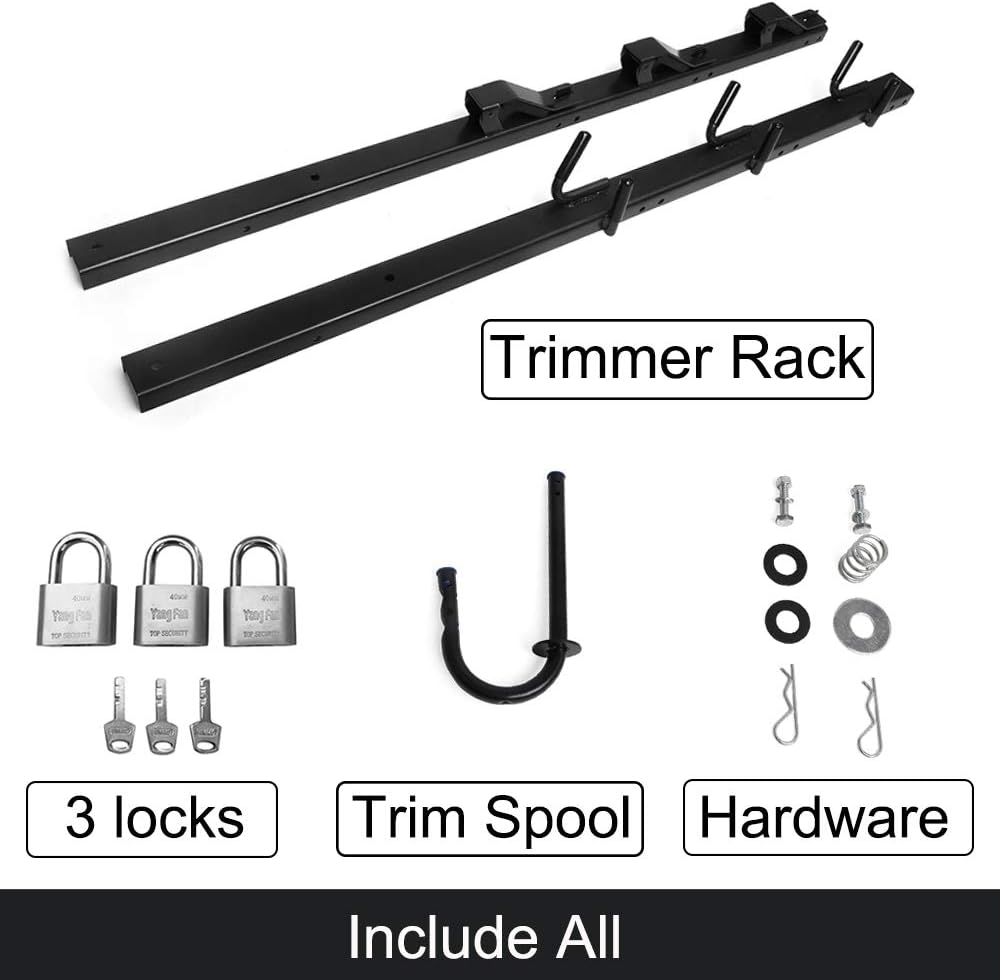3 Place Trimmer Landscape Truck and Trailer Enclosed Rack with Lock Pack of 2 P295