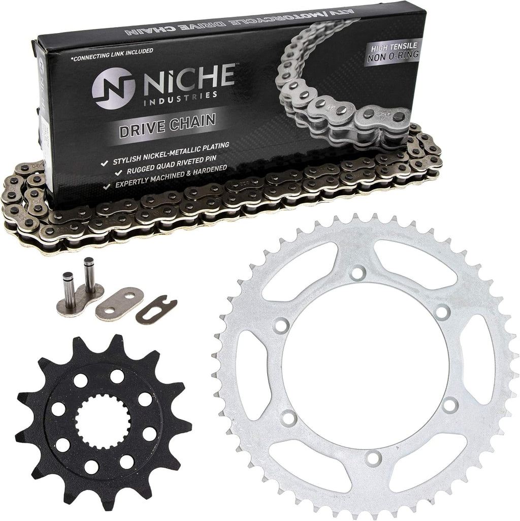 Drive Sprocket Chain Combo Front 13 Rear 48 Tooth 520NZ Standard 114 Links Pack of 2 C110