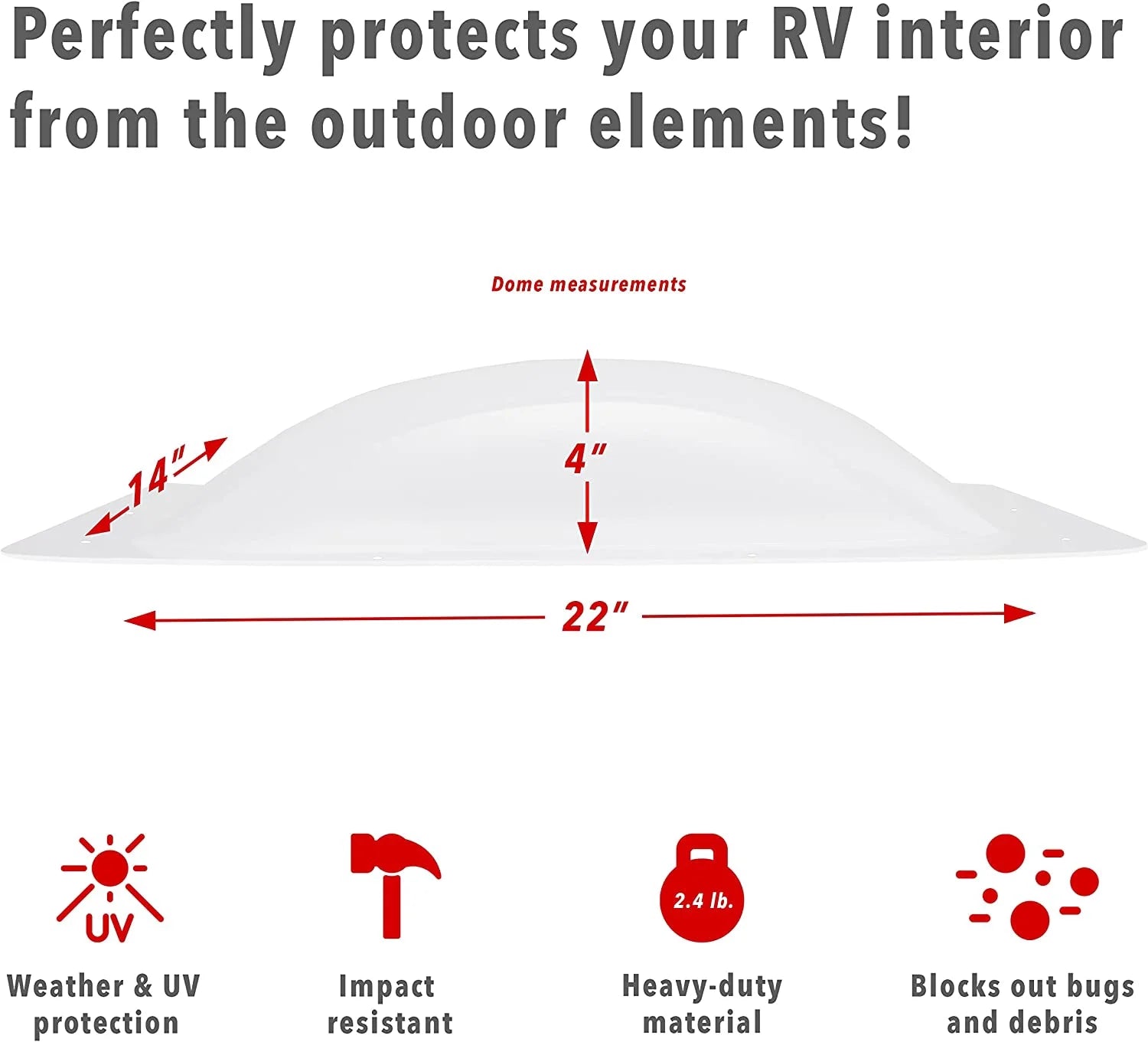 RV Skylight 18” x 26” Window Replacement Cover W6347