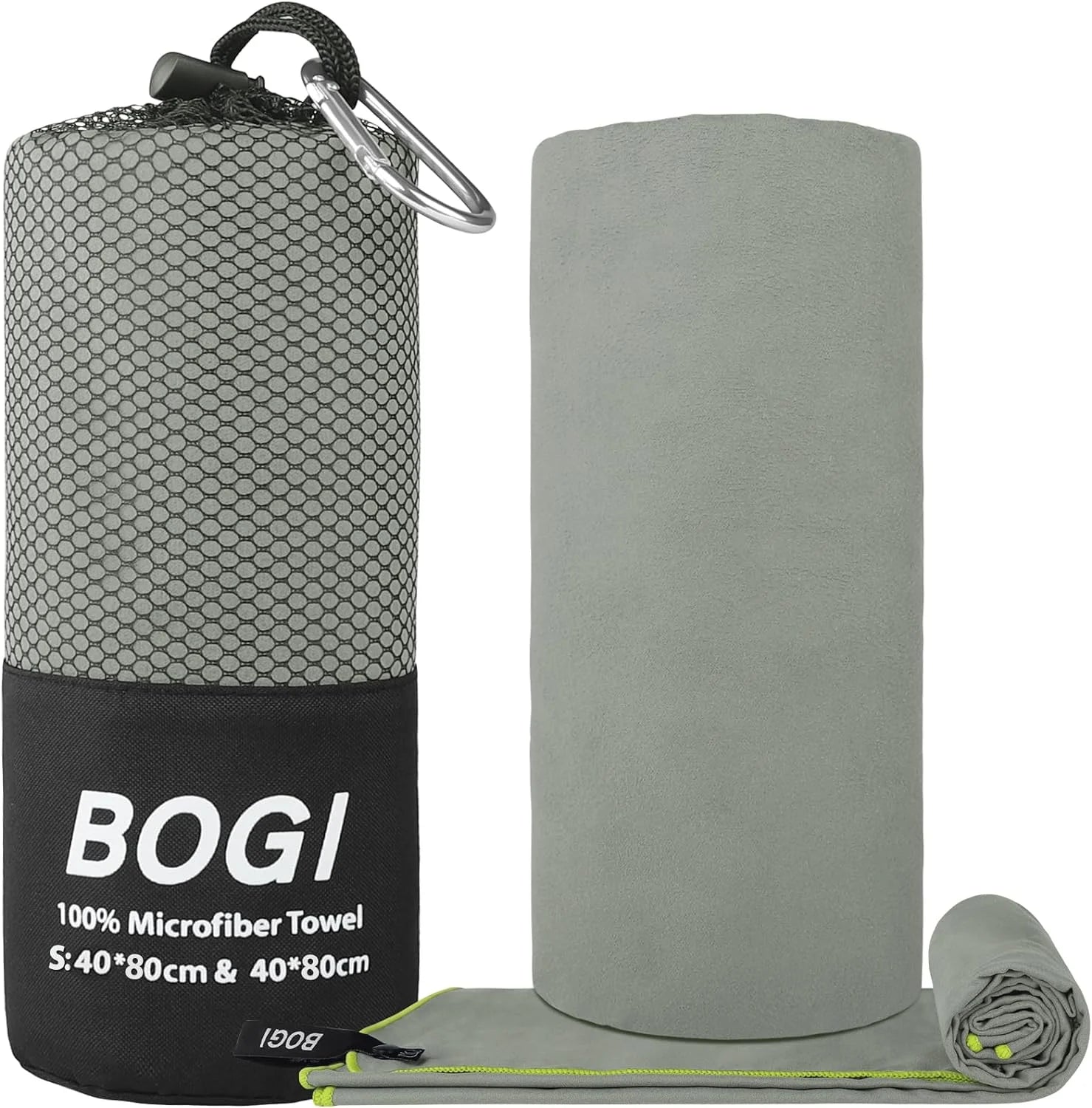 Grey Microfiber Travel Towel 2 Pcs 16''x32'' Q38083