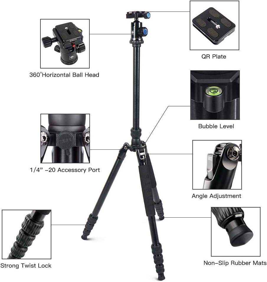 Aluminum Camera Tripod with Panorama Ball Head and Quick Release Plate M136195