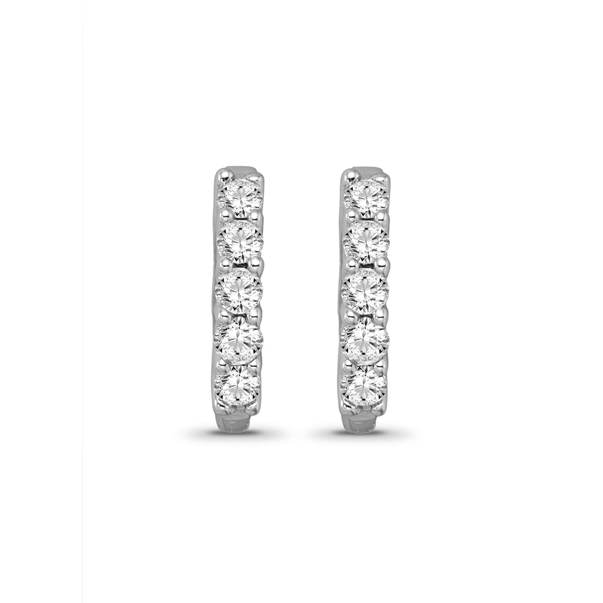 10K White Gold Hoop Earrings T4680