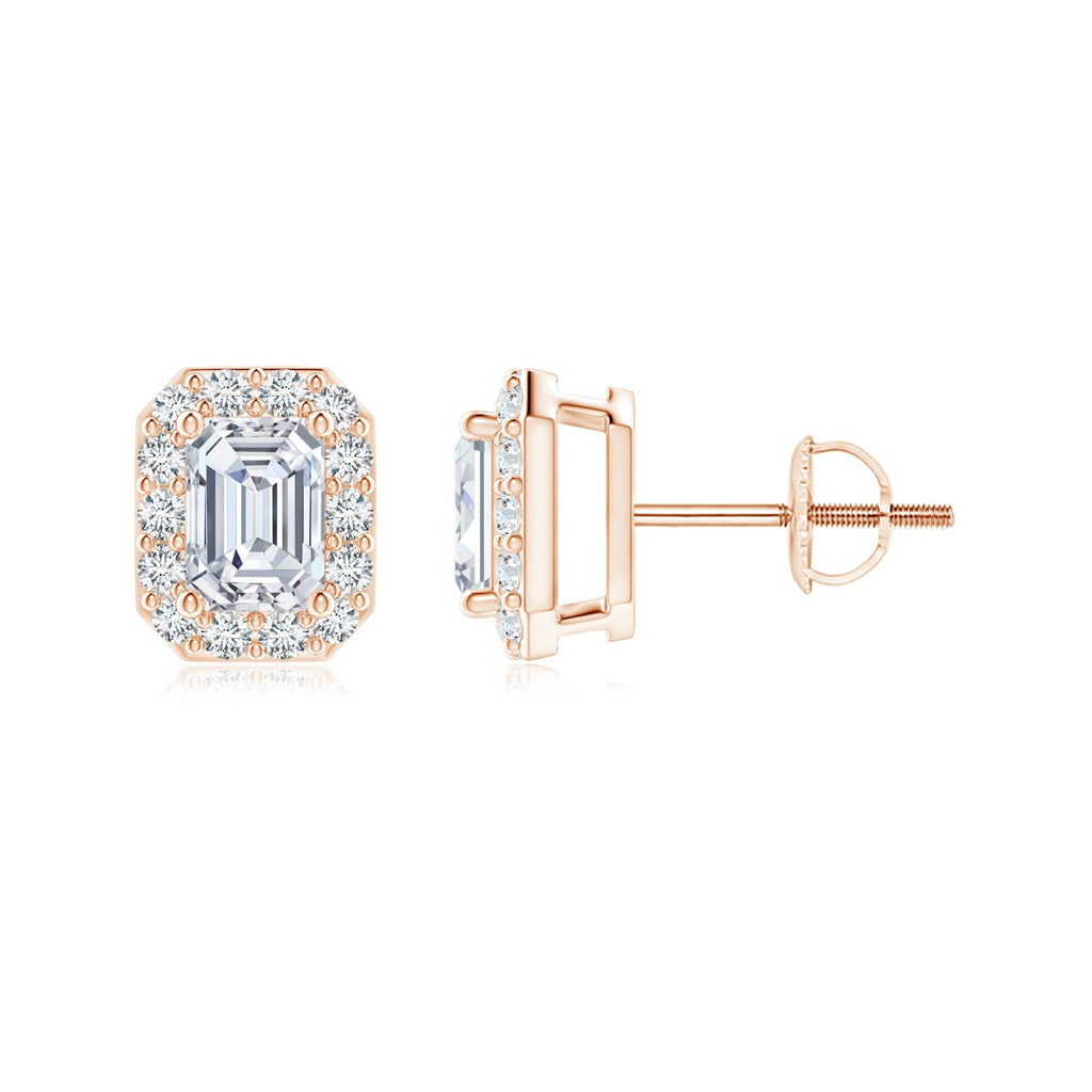 14K Rose Gold Diamond Solitaire Stud Earrings Z2932