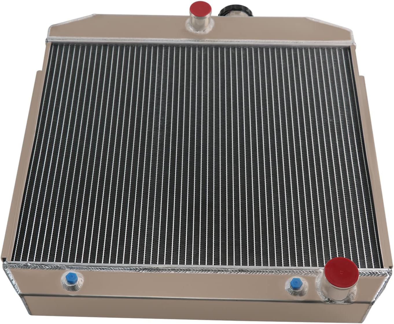 4 Row Radiator with Shroud 16" Fan for 1955-1957 Chevy Bel-Air Nomad V8 T633448
