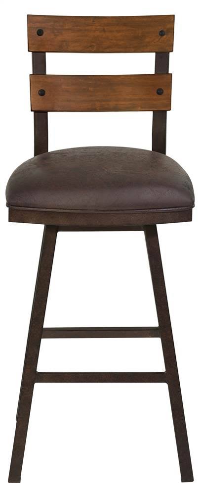 Counter Height Swivel Barstool in Espresso Fabric and Auburn Bay Finish with Walnut Wood S7407