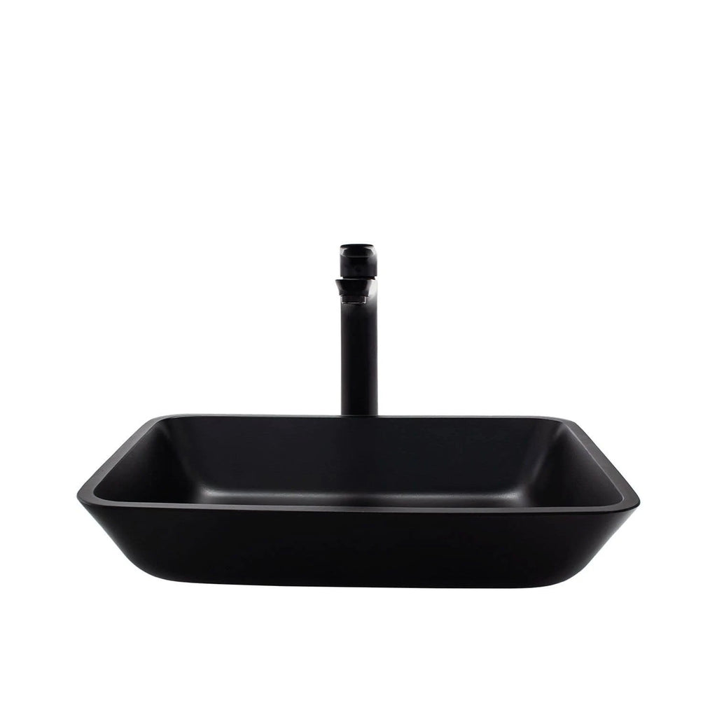 Black Rectangular Vessel Bathroom Sink G709830