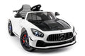 White 12V Ride-On Car with Leather Seats and LED Lights A11755