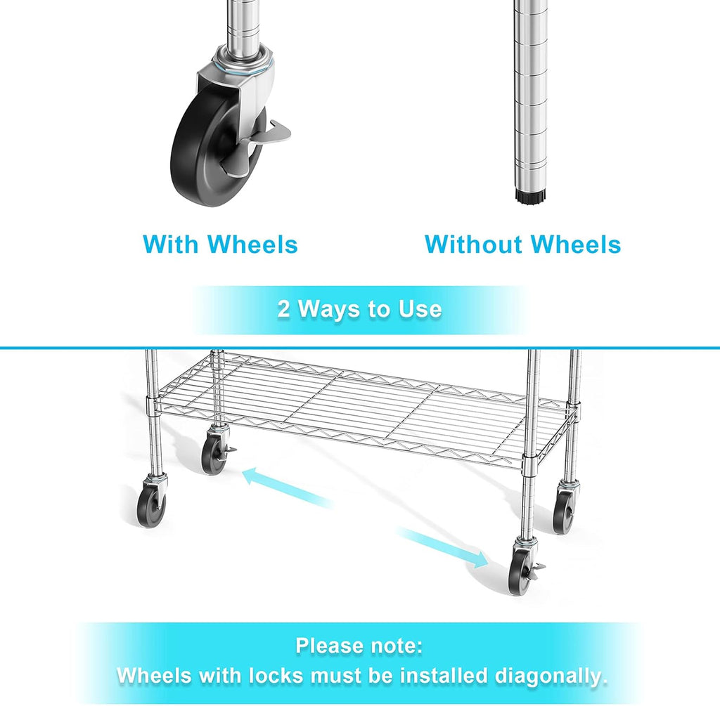 Chrome 5 Tier Rolling Metal Utility Cart A503027