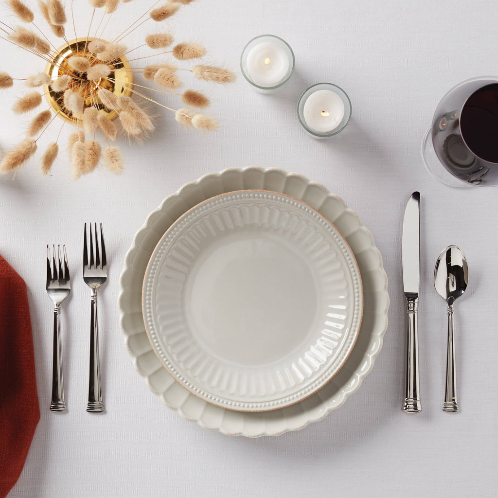 French Perle Scallop Dinner Plate Set - 4 Piece K1589